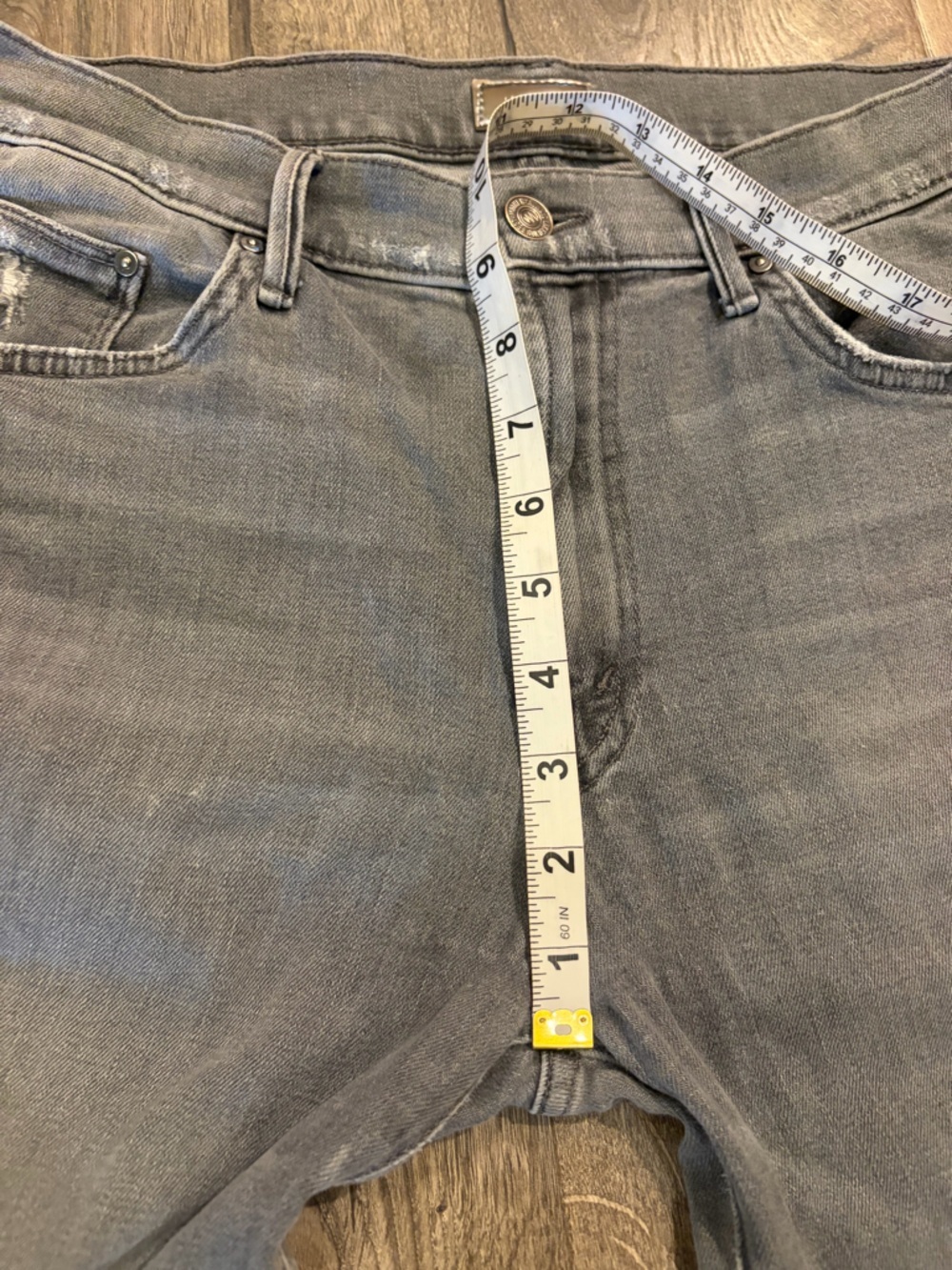 MOTHER The Insider Crop Fray Gray To the Moon Sz 29 Distressed Frayed Grunge Y2K - Picture 13 of 16